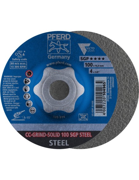 DISCO ABRASIVO CC-GRIND-SOLID SGP STEEL PARA ACERO